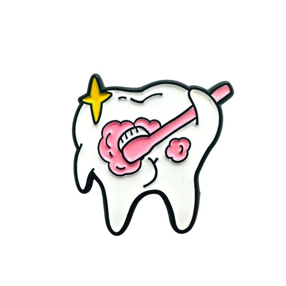 ⭐Fashion Teeth Toothbrush Tooth decay Enamel Pins Cute Custom Dentistry Broch - Picture 4 of 5